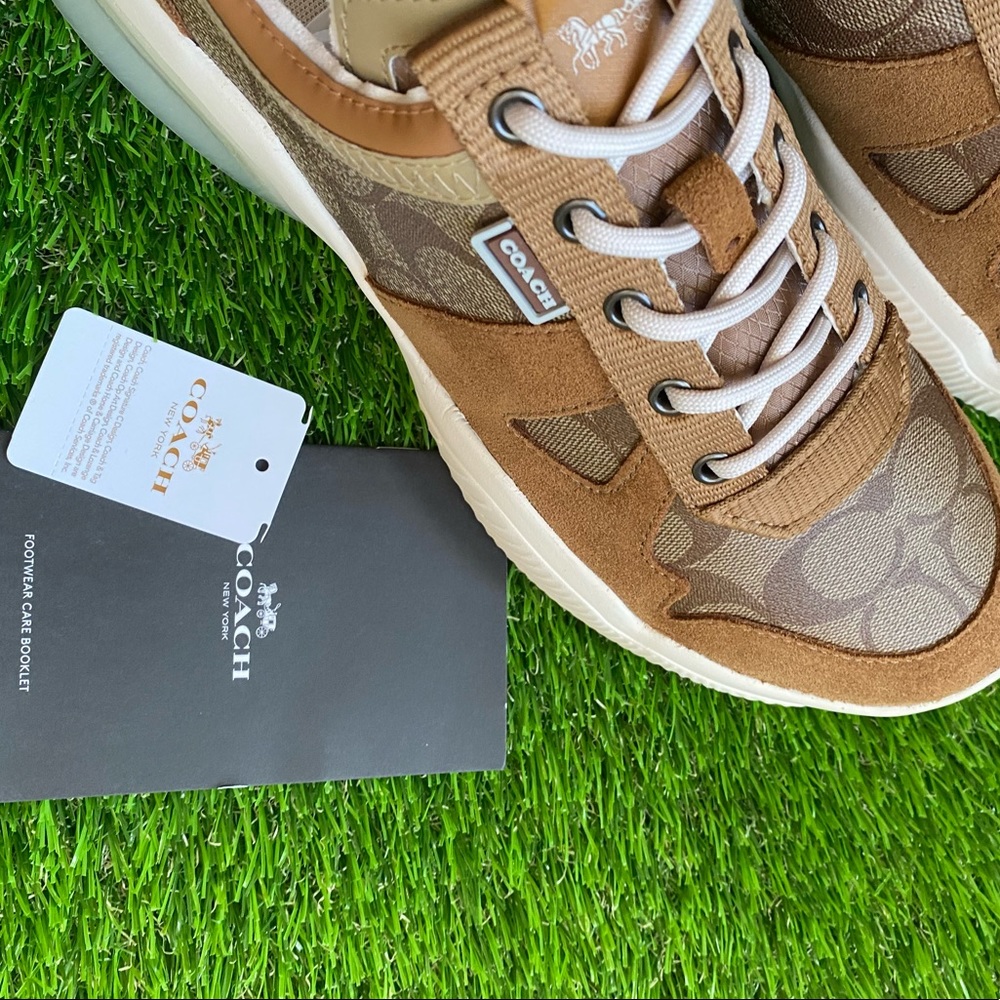 Coach Citysole Runner Sneakers, Sizes 8, 9, and 10. Color-Khaki Light Saddle - Picture 2 of 14